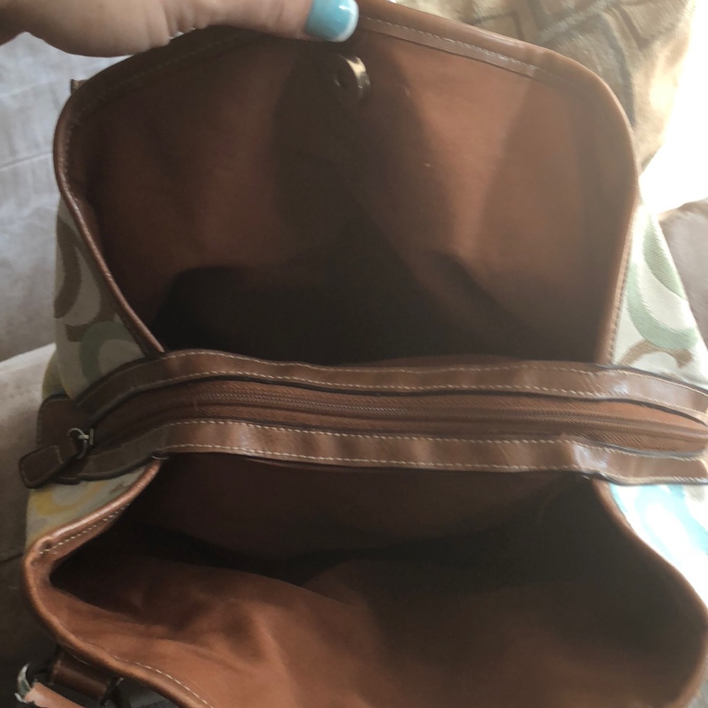 Cream colored minicci bag with brown straps - Picture 3 of 6